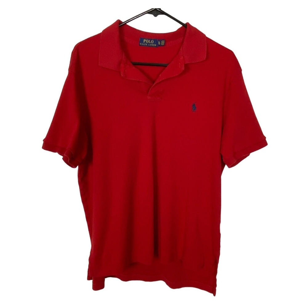 POLO RALPH LAUREN Men Short Sleeve Shirt Collard Sz XL Red Casual Golf 78-14